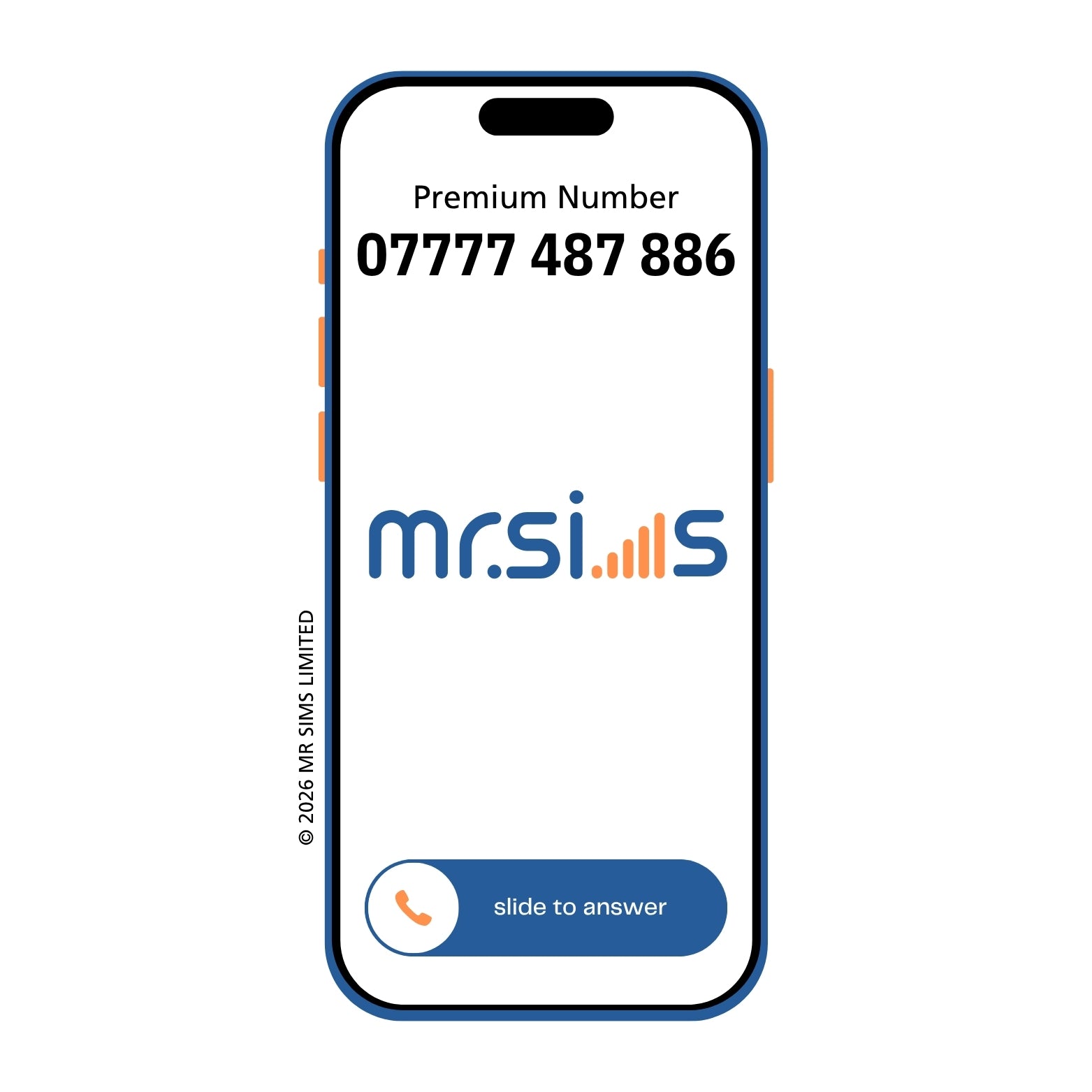 Memorable Gold VIP UK mobile number 07777487886, MR.SIMS Premium Series pay-as-you-go SIM card for business or personal use